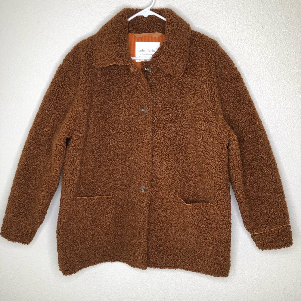Carbon2Cobalt Faux Fur Jacket Burnt Orange Color Sz M